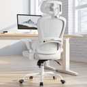 TRALT Office Chair - Ergonomic Office Chair with Back Support, Computer Chair - Home Office Desk Chairs, 330lbs Wide Seat Big and Tall Office Chairs with Headrest, Comfy Desk Chairs (White), 25in x 23in x 50in