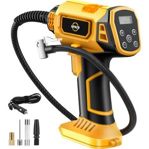 Cordless Tire Inflator Air Compressor for Dewalt 20V Max Battery,150PSI Portable Handheld Air Pump with Digital Pressure Gauge for Cars Motorcycles Bikes Sport Balls(Battery Not Included)
