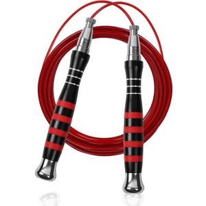 Speed Jump Rope - No-Screw Design, 360 Rotation, Non-Slip Silicone, Weighted, Includes 2 Handles, Portable Fitness Tool for Boxing (Black)