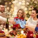 4 Pcs 20 oz Christmas Stemless Glasses Gnome Holiday Glasses Hand Painted Santa Gnome Design Festive Drinkware Mug Cup Gifts Hold Hot Cold Beverages for Xmas Winter Party