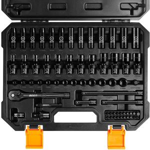 BOEN 1/4" Drive Metric Impact Socket Set, 66-Piece (4-14mm) Deep & Shallow Kit, Includes 5-15mm Swivel Sockets, 72T Ratchet Handle, 2", 4", 6" Extension Bar, Adapters, Universal Joint & Impact Bit