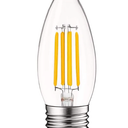 LUXRITE 5W Vintage E26 Candelabra LED Bulbs 60W Equivalent, 550 Lumens, 2700K Warm White Dimmable, Medium Base Candelabra Bulb, Torpedo Tip Clear Glass, Edison Filament Light Bulb, UL Listed (3Pack)