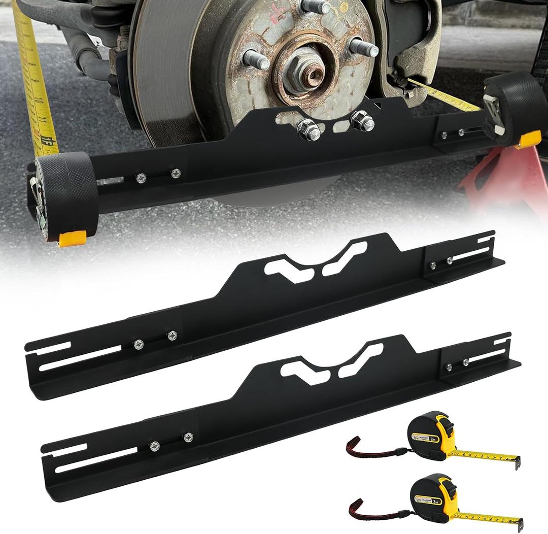 Wheel Alignment Tool with Tape Measures,Heavy Duty Toe Alignment Tool Plates,Car Front End Alignment Tool, Fast & Accurate Car Alignment Tool Kit (Black)