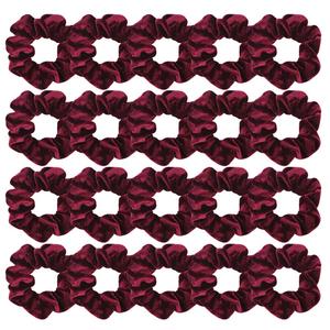 Didder 20 Pcs Hair Scrunchies Velvet Elastics Scrunchy Hair Ties Wine Red Soft Scrunchie Bobbles Ropes Scrunchie Solid color Hair Bands for Women Girls