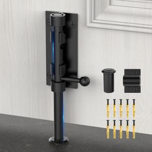 Barrel Bolt Latch, Sliding Bolt Gate Lock Door Latches Hardware, 7.7 Inch Heavy Duty Solid 304 Stainless Stee Door Lock for Fence/Wooden/Barn Door/Yard Door/Interior Door Latch (1 Pack Black)