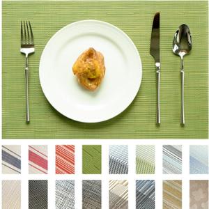 Placemats Set of 4 - Easy Clean Washable Vinyl Placemats - Wipeable Heat Resistant Table Mats for Dining Table - 17x12 Inch (Green, 4)