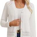 GRACE KARIN Cotton Cropped Cardigan Sweater for Women Lightweight V neck Button Up Sweater Spring Summer Fashion Clothes 2026
