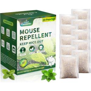 Mouse Repelling Pouches, Mice Repelling Indoor, Mouse Repelling for House with Peppermint Oil to Repel Mice, Rodents, Squirrels, All Natural Rodent Pouches for Indoor Outdoor, 10 Pouches
