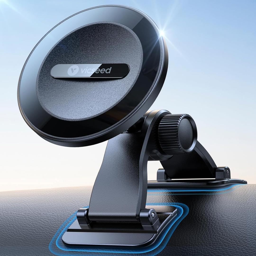 VICSEED 2025 Upgrade for MagSafe Car Mount [Strongest Dashboard Adhesive & 25N Magnetic] Cell Phone Holders for Your Car, 360 Adjustable Phone Holder Mount for All Smartphones & Vehicles