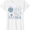 Mama of Mr Onederful Hot Air Balloon Blue 1st Birthday Boy T-Shirt XS
