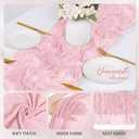 12 Pack Light Pink Cheesecloth Table Runner 17x108 Inch Semi Sheer Boho Gauze Cheese Cloth Fabric Table Runners, for Wedding Party Baby Shower Birthday Home Decor Garden Farmhouse