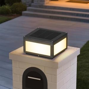 MVBT Solar Post Lights Waterproof, 11.8" Solar Pillar Lights Outdoor, Modern Gate Column Lights, Large Square Solar Lantern, 3000K LED Entrance Column Lamp for Deck Patio Outside Pool Stone Pillars
