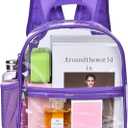 USPECLARE Clear Backpack for Stadium Approved 12612, Water proof Clear Bag for Stadium Events and Concert Work Sport Event (Purple)