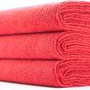 The Rag Company - Sport & Workout Towel - Gym, Exercise, Fitness, Spa, Ultra Soft, Super Absorbent, Fast Drying Premium Microfiber, 320gsm, 16in x 27in, Red (3-Pack)