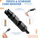 3 x Frienda Valve Core Remover Tool Kit Bicycle Valve Core Tightening Tool and 10 Pieces Cores Brass for Bike Bicycle Tire Application