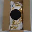 OwnMy 3 Arms Metal Candelabra Candlestick Silver European Elegant Candle Holder Candle Stand for Wedding Dining Table Christmas Party Home Decoration (Golden Tone)