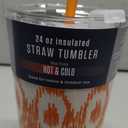 24oz Insulated Straw Tumbler Keeps Drinks Hot & Cold, Orange