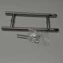 8" Round Shower Door Handle, Back to Back Shower Doors Handle, Compatible with 1/4" to 1/2" Glass Thick, Stainless Steel 304 Shower Doors Handles Replacement, Brushed Nickel