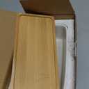 LANKER 6.5 Inch Rectangle White Ceramic Succulent Planter Pot Decorative Cactus Plant Pot Flower Container with Bamboo Tray (Rectangle 6.5 Inch)