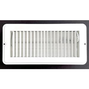 RV and Home White Stamped Steel Floor Diffuser/Register with Damper 10" X 4" (Duct Opening Size) Outside Dimension 11.5"x 5.5"