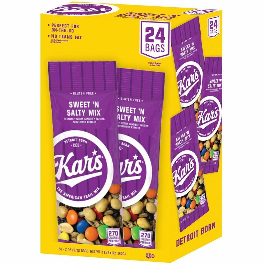 Advantus Nuts Caddy, Sweet `N Salty Mix, 2 oz Packets, 24 Packets/Caddy, Best By: 06/25/2026