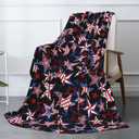 American Patriotics Blanket Skirt Stars and Stripes 4th of July Memorial DayChristmas throw blanket travel blanket Warm Flannel Fleece Blankets Cozy Soft Blanket Gifts for Women Men Girls Boys 50"x40" (Black2)