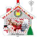 COCHIE 2025 First Christmas in Our New Home Photo Frame Ornament for Tree Stocking Hanging Decorations, Personalized Xmas Gifts, Housewarming Gift Picture Frame Christmas Keepsake (New Home)