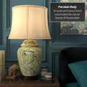 Red Lantern 25" Jade Green Birds and Flowers Lamp