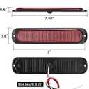 7.5 inch Aluminum Housing Red Stop Brake Turn Signal LED Trailer Lights 24LEDs Waterproof Surface Mount Side Marker Lights for Truck Tractor Motorcycle Jeep RV, 2Pcs