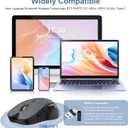 Mouse for MacBook Wireless Bluetooth Mouse Laptop MacBook Air Mac Pro Rechargeable Silent PC iPad Optical Mouse with Jiggler Dual Mode Switch Bluetooth 5.2/3.0 and 2.4GHz USB Type-C Receiver Black