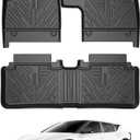 T TGBROS Floor Mats for Kia EV6 2022-2025 2026 Accessories All Weather Protection TPE 2 Rows Floor Liners Set Non-Slip Black