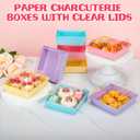 Vesici 100 Pcs 5 Inch Small Charcuterie Boxes with Clear Lids Cake Slice Containers Paper Bakery Boxes Disposable Food Containers for Dessert Cookie Sandwich Mini Cake Strawberry