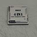 4 in 1 USB C Cable with Wattage Display, 65W Flat Nylon Braided Multi Charge Cable with Data Sync, USB C Charging Cord Combo Type C/USB A/L Port for iPhone/iPad/Samsung/Laptop, 3FT