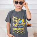 Kids4ever Boys T-Shirts Cotton Alphabet Truck Pattern Short Sleeve Toddler Tee Shirt for 2-6 Years Old (Gray)