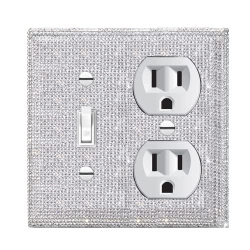 Shiny Silver Rhinestones Wall Plates Light Switch Cover Plate Decorative Switch Plates And Outlet Covers Wall Plate Bling Wall Plate Covers