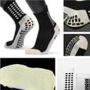 Grip Socks Soccer Men's Non Slip Soccer Socks for Kids Pilates Socks Men Women 4Pairs (White)