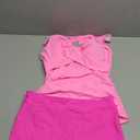 B2prity Women's Tankini Swimsuits Tummy Control Ruched Two Piece Bathing Suit V Neck Wrap Tie Back Swimwear with Shorts Hot Pink, L