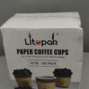 Lamosi 16 oz Coffee Cups 50 Pack, Disposable Coffee To Go Cups with Lids, Stir Sticks and Sleeves, 16 oz Black Hot Paper Cup for Home, Travel, Office