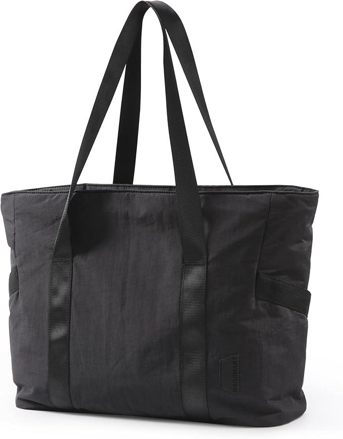 BAGSMART Tote Bag for Women with Zipper, Gym Tote with Compartments, Work Tote Nurse Dance Yoga Bag for Sport, Travel (Medium, B-pink-m-fits 15.6" Laptop)