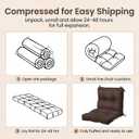 Geetery Outdoor Chair Cushions Set of 4 High Back Patio Furniture Replacement Seat Pads with Ties 42x21x4“ for Lawn Porch Wicker Rocking Dining Chairs Weather Resistant Fade Resistant(Dark Brown)