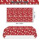 Christmas Tablecloths for Rectangle Table, 87x51'' Santa Claus Snowman Reindeer Snowflake Xmas Plastic Disposable Table Cover for Christmas Party Winter Events Decorations, Red, 12 Pack