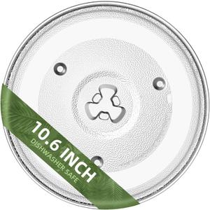 10.6" Microwave Glass Turntable Compatible with Hamilton Beach P90D23AL-R1, GE WB48X26755, 10-5/8 inch Replacement Microwave Glass Plate for Whirlpool WPW10551236