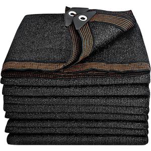 Shade Cloth, 20FT X 48FT 90% Black Outdoor Woven Sun Shade with Grommets, Durable