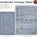 OPPODREAM Vintage Blue Area Rugs 8x10, 8 x 10 Retro Washable Rug Non Slip, Low-Pile Faux Wool Carpet, Distressed Navy Floor Mat for Living Room, Bedroom, Office, Dorm, Dinning Room, Big & Large