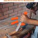 4 Piece Wood Chisel Sets Woodworking Tools Set, Wood Chisels for Woodworking with Steel Hammer End, Wood Tools Chisel Set Woodworking with Ergonomic Plastic Handle, 6mm, 12mm, 18mm, 24mm
