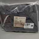 H.VERSAILTEX Ottoman Cover Slipcover Rectangle Fit Length 33"-34" Footrest Sofa Slipcovers Stool Cover Footstool Protector Covers Feature Thick Durable Linen Look Fabric Washable - Heather Grey