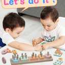 kecristv Montessori Toys for 1 2 Year Old Girl and Boy Birthday Gifts, Shape Sorter Wooden Toys for Toddlers Age 1-3 2-4, Learning Educational Sensory Stacking Toy Toddler Puzzles