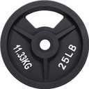 Signature Fitness Cast Iron Plate Weight Plate for Strength Training and Weightlifting, Olympic or Standard (1-Inch Center (Standard))