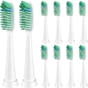 Toothbrush Replacement Whitening Heads Compatible with TAO Clean Sonic Electric Toothbrush - Brush Heads Refills, Medium Bristles, White