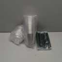 20 oz Clear Plastic Cups with Lids and STRAWS, Disposable Drinking Cups for Cold Drinks, Iced Coffee, Milkshakes, Smoothies, 25 Sets